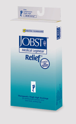 Jobst Relief 20-30 Thigh C/t Black Medium Silicone Band