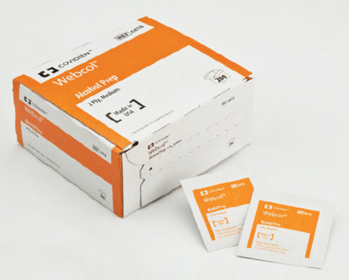 Webcol Alcohol Prep Pads Bx/200 Medium 2-ply