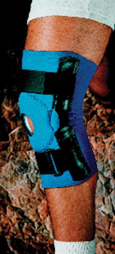 Neoprene Open Patella Hinged Knee Brace Lg 15 -17 Sportaid