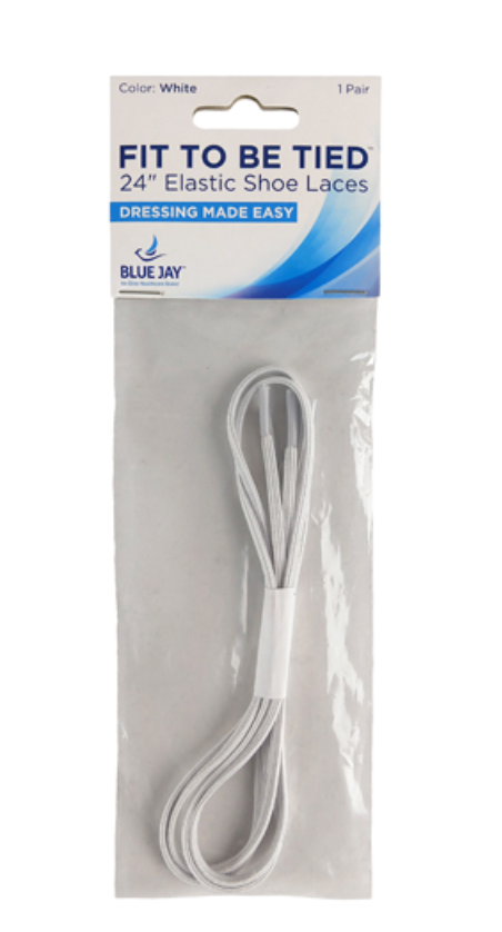 Fit To Be Tied Elastic Shoelaces - White 24 Inches