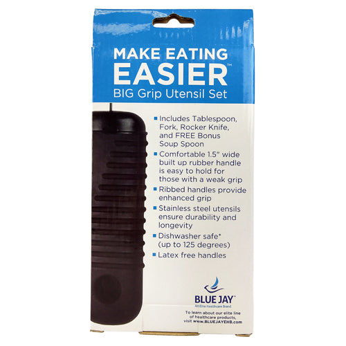 Make Eating Easier Big Grip Utensil Set  Blue Jay Brand