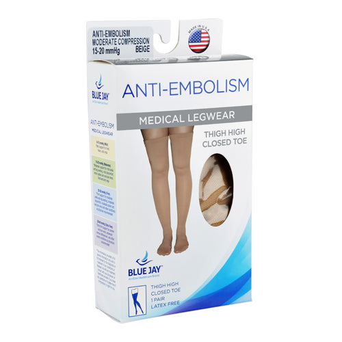 Anti-embolism Stockings  Large 15-20mmhg Thigh Hi  Closed Toe