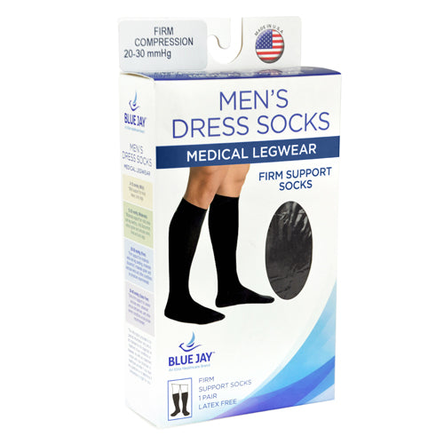 Men's Firm Support Socks 20-30mmhg  Black  Large