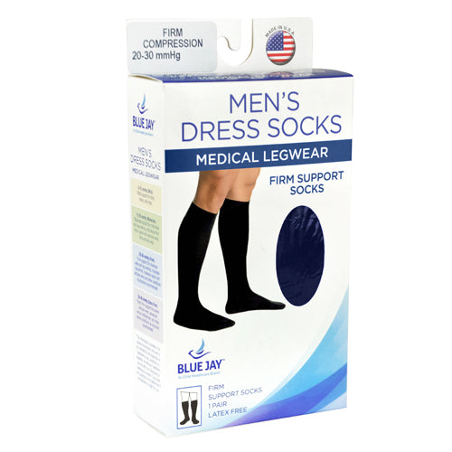 Men's Firm Support Socks 20-30mmhg  Navy  Large