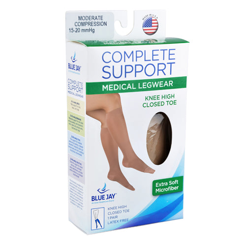 Microfiber Moderate  Lg 15-20mmhg  Knee Highs  Beige