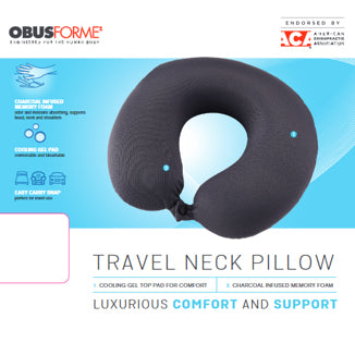 Charcoal Travel Neck Pillow Black